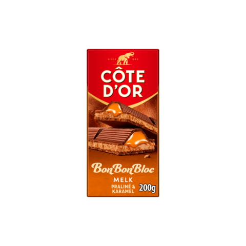 Côte D'or Bon bon bloc Praline & Caramel - 200 Gram
